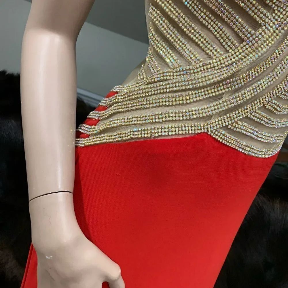 Gorgeous and Stunning Gown with Sparkling Rhinestone Contoured Pattern - Picture 15 of 16
